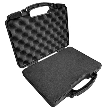 Hard Lockable Gun Case for Pistol, Revolver, and Handgun 12.3" inches x 10.5" Airline Compliant Lock...