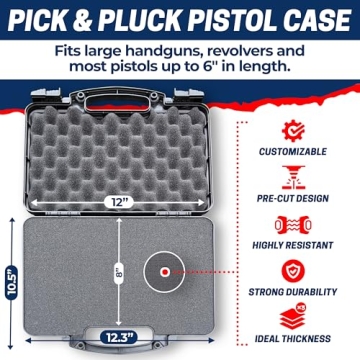 Durable TSA Approved Hard Lockable Gun Case for Handguns