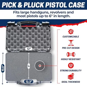 Durable TSA Approved Hard Lockable Gun Case for Handguns