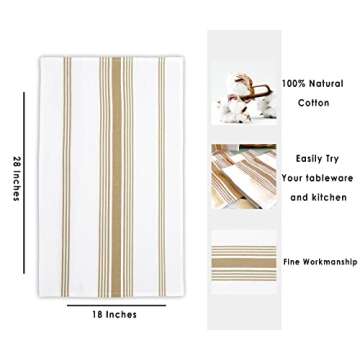 Beige Kitchen Towels 100% Cotton Pack of 6 Soft Absorbent Dish Towels