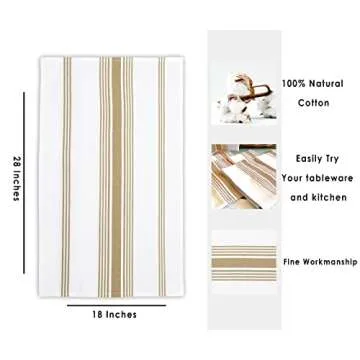 Beige Kitchen Towels 100% Cotton Pack of 6 Soft Absorbent Dish Towels