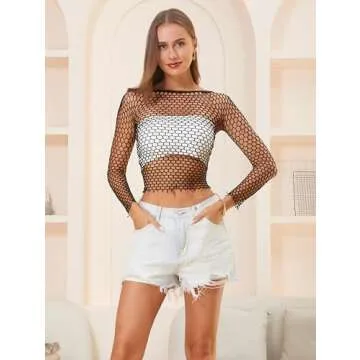 LemonGirl Women Fishnet Top Stylish Casual Wear