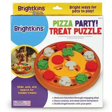 Brightkins Pizza Party Treat Puzzle for Dogs - Fun & Interactive
