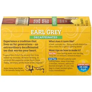 Twinings Decaf Earl Grey Tea Bags, 20 Count, Fresh Flavor