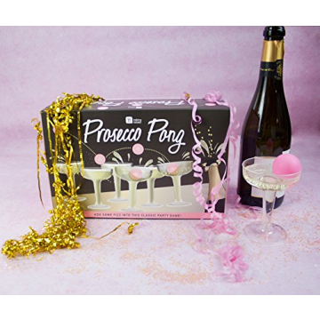 Talking Tables Prosecco Pong Drinking Party Game Includes Balls | Games for Bachelorette Party, Girls Night, Birthday, Bridal Shower, NYE, Christmas, 12 Glasses