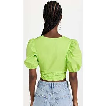 English Factory Twist Detail Top in Green for Women