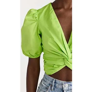English Factory Twist Detail Top in Green for Women