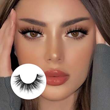 JIMIRE Faux Mink Lashes - Wispy, Lightweight 5 Pairs