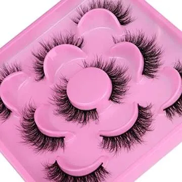 JIMIRE Faux Mink Lashes - Wispy, Lightweight 5 Pairs