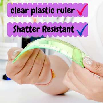 Mr. Pen-, 6 inch, 6 Pack, Assorted Colors. Clear, Rulers for School, with Inches and Centimeters for Kids, Plastic, Small