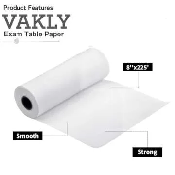 Headrest Exam Table Paper - 8''x225’ [2 Pack] Disposable White Medical Barrier Cover Roll
