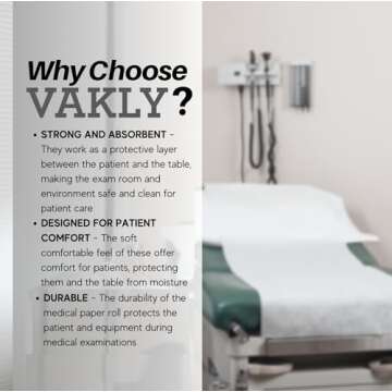 Headrest Exam Table Paper - 8''x225’ [2 Pack] Disposable White Smooth Medical Barrier Cover Roll – Narrow 8 inch Paper Rolls for Spas, Daycares, Doctors, Chiropractors, Examination and Massage Tables