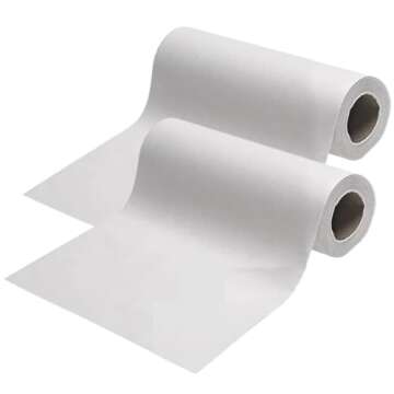 Headrest Exam Table Paper - 8''x225’ [2 Pack] Disposable White Smooth Medical Barrier Cover Roll – Narrow 8 inch Paper Rolls for Spas, Daycares, Doctors, Chiropractors, Examination and Massage Tables