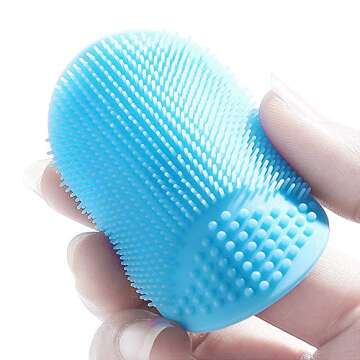 Baby Bath Brush, Baby Cradle Cap Brush, Silicone Massage Brush, Silicone Scrubbers Exfoliator Brush, Baby Skin Scrubbers for Dry Skin and Cradle Cap (4PCS-Small)