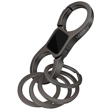 Idakekiy Key Chain Quick Release Spring with 4 Key Rings Heavy Duty Car Keychain Organizer for Men a...