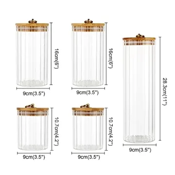 FANTESTICRYAN Glass Storage Jars Set Elegant Airtight Organizers