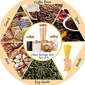 FANTESTICRYAN Glass Storage Jars Set Elegant Airtight Organizers