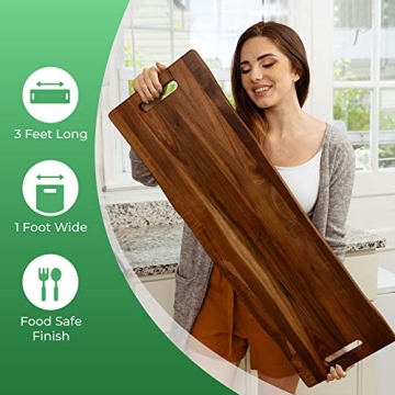 Large Acacia Serving Board for Entertaining and Hosting