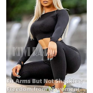 KIWI RATA Long Sleeve Crop Top for Stylish Workouts