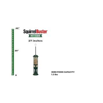 Squirrel Buster Nut Feeder Squirrel-Proof Bird Feeder for Nuts and Fruit, Two Meshes