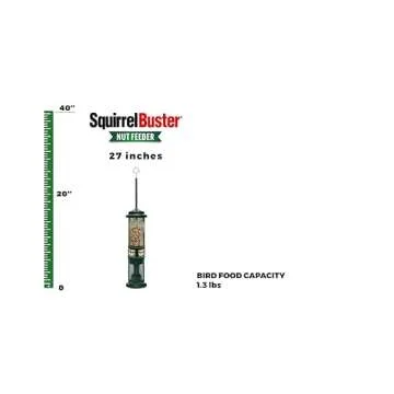 Squirrel Buster Nut Feeder Squirrel-Proof Bird Feeder for Nuts and Fruit, Two Meshes