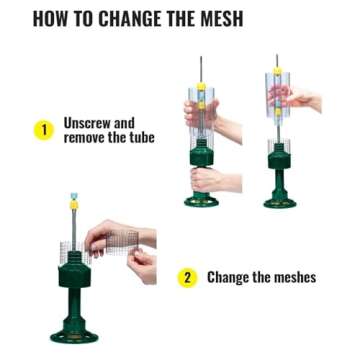 Squirrel Buster Nut Feeder Squirrel-Proof Bird Feeder for Nuts and Fruit, Two Meshes