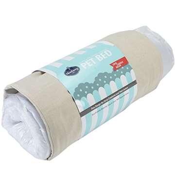 Blueberry Pet Washable Bed 34" x 24" in Baby Pink & Beige