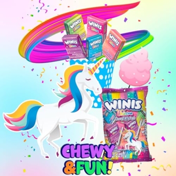 Winis Unicorn Chewy Taffy Pops Cotton Candy 4.3 Oz
