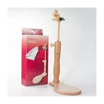 Nurge 190-1 Adjustable Embroidery Table Stand and Embroidery Hoop , Cross Stitch Hoop Stand, Embroidery Hoop Holder. Hand Polished Natural Wood… (190/1 + 2 Embroidery Hoops)