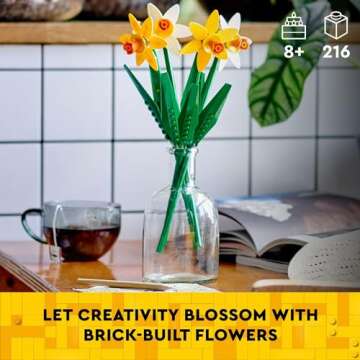 LEGO Daffodils - Building Toy for Kids, Girls and Boys, Ages 8+ - Artificial Daffodil for Home Decor...