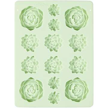 Wilton Succulents Candy Mould, Silicone, Mint, 14 Holes