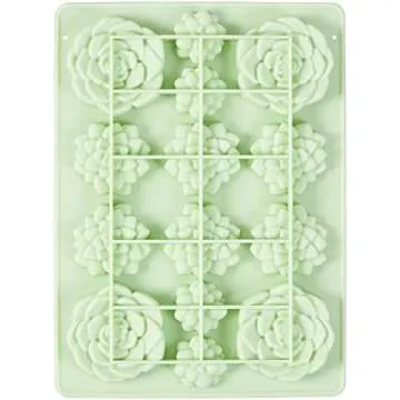 Wilton Succulents Candy Mould, Silicone, Mint, 14 Holes