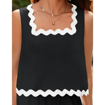 ZESICA Women's Summer Lounge Set Soft Linen Matching Outfit