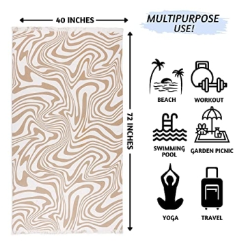 Folkulture Turkish Beach Towel with Tote Bag 40x72 Beige