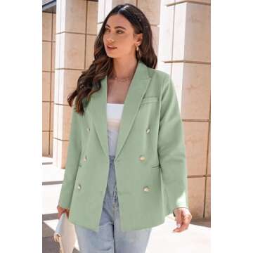Stylish Dokotoo Women's Double Breasted Blazer Jackets