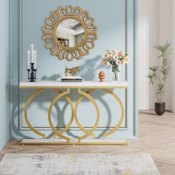 Tribesigns Gold Entryway Table for Modern Living Rooms