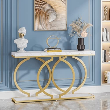 Tribesigns Gold Entryway Table for Modern Living Rooms