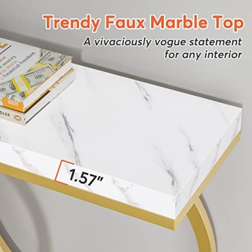 Tribesigns Gold Entryway Table for Modern Living Rooms