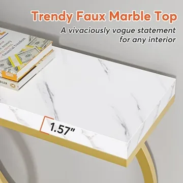 Tribesigns Gold Entryway Table for Modern Living Rooms