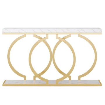 Tribesigns Gold Entryway Table for Modern Living Rooms
