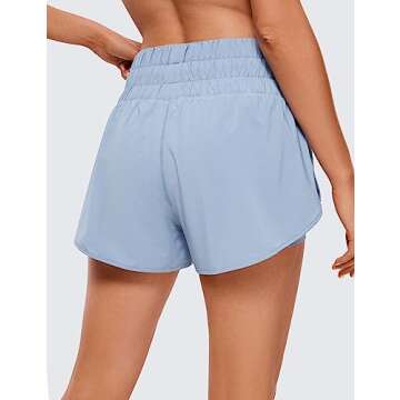 CRZ YOGA 2 in 1 High Waisted Running Shorts for Women 3" - Split Breathable for Athletic Tennis Gym ...