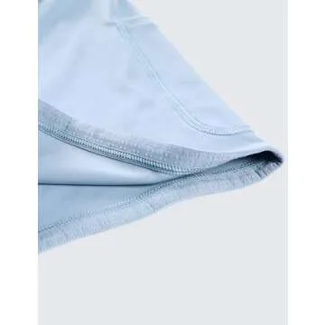 CRZ YOGA 2 in 1 High Waisted Running Shorts for Women 3" - Split Breathable for Athletic Tennis Gym Workout with Pockets The Breeze Blue Medium