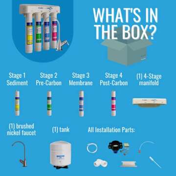 Pure Blue H2O 4-Stage 50 GPD Certified Reverse Osmosis Water Filter System