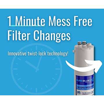 Pure Blue H2O 4-Stage 50 GPD Certified Reverse Osmosis Water Filter System