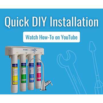 Pure Blue H2O 4-Stage 50 GPD Certified Reverse Osmosis Water Filter System