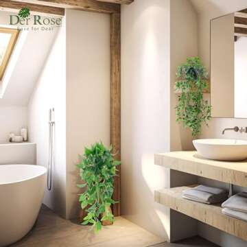 Der Rose 6 Pack Fake Plants Hanging Artificial Vines Faux Plants Indoor for Wall Shelf Bookshelf Outdoor Decor