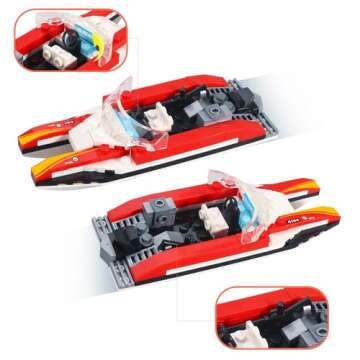 COGO MAN Police Patrol Boat Building Set for Kids