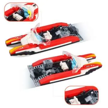 COGO MAN Police Patrol Boat Building Set for Kids