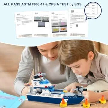 COGO MAN Police Patrol Boat Building Set for Kids