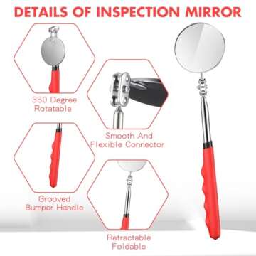 Copkim Telescoping Inspection Mirror, 29 Inch Tool